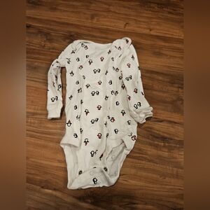 Carter's White Bodysuit with Penguin Print 18 Months